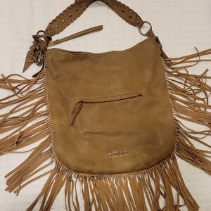 Jessica Simpson Fringed Tan PU Leather Bag